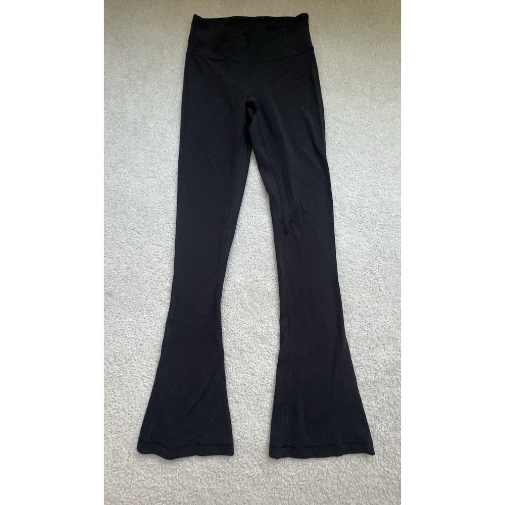 Lululemon Flare Leggings Pants Solid Black Size 6 Inseam 32"